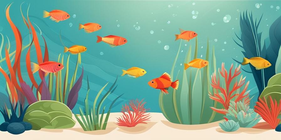 Acuario con peces betta de colores nadando
