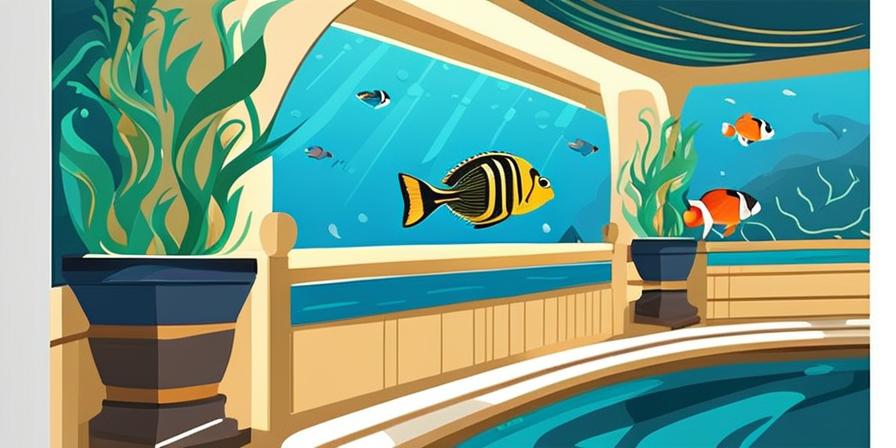 Acuario casero con peces nadando en un paraíso submarino