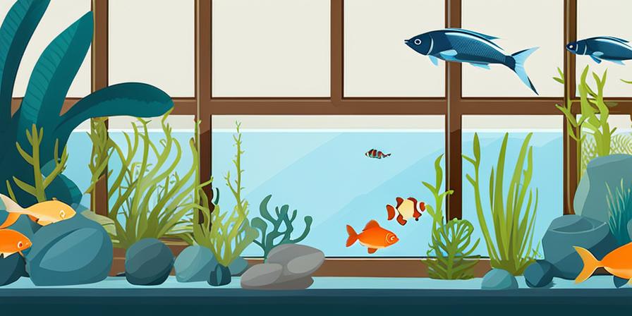 Acuario casero con peces y plantas marinas