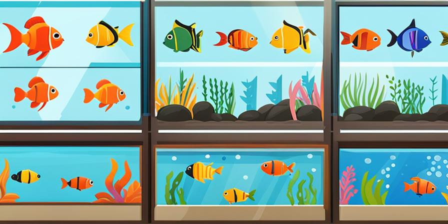 Un acuario lleno de peces sanos y coloridos