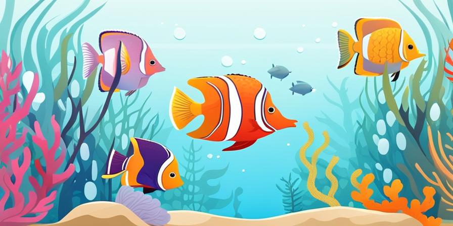 Acuario marino casero con criaturas marinas coloridas