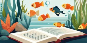 Acuario de peces de arrecife y libro de soluciones