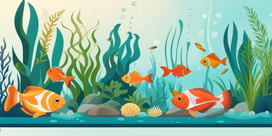 Peces y plantas acuáticas vibrantes en acuario