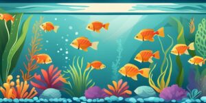 Un acuario lleno de peces y plantas coloridas