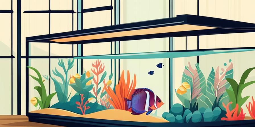 Acuario con peces y plantas coloridas