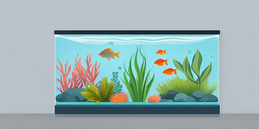 Peces y plantas vibrantes en acuario