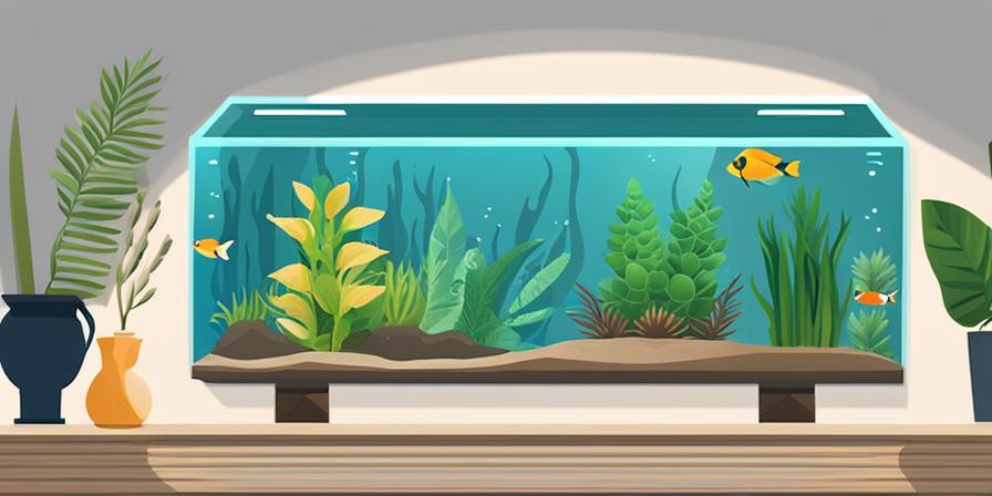 Un acuario rebosante de vida y color con plantas acuáticas
