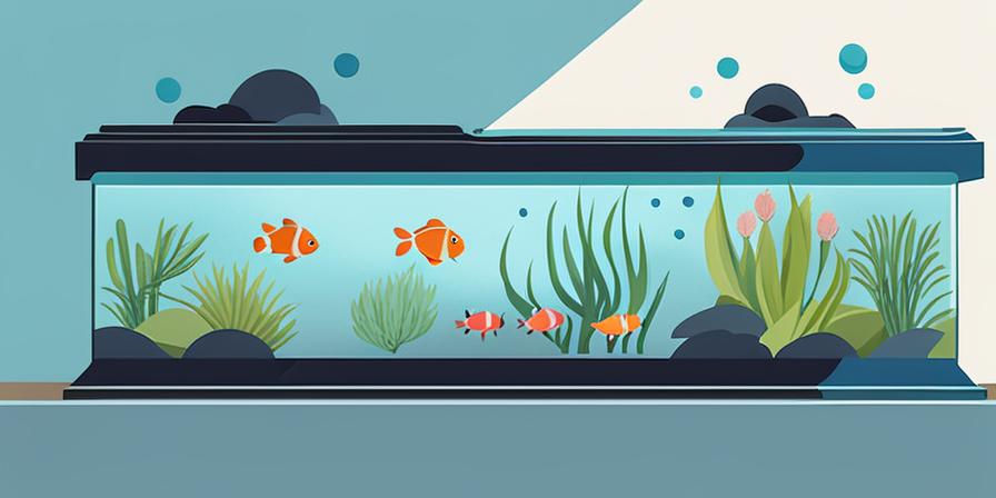 Acuario con plantas y peces nadando