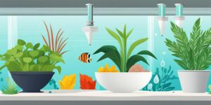Acuario con plantas exuberantes en agua cristalina