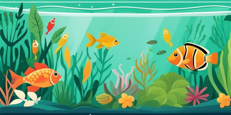 Plantas y peces en un acuario vibrante
