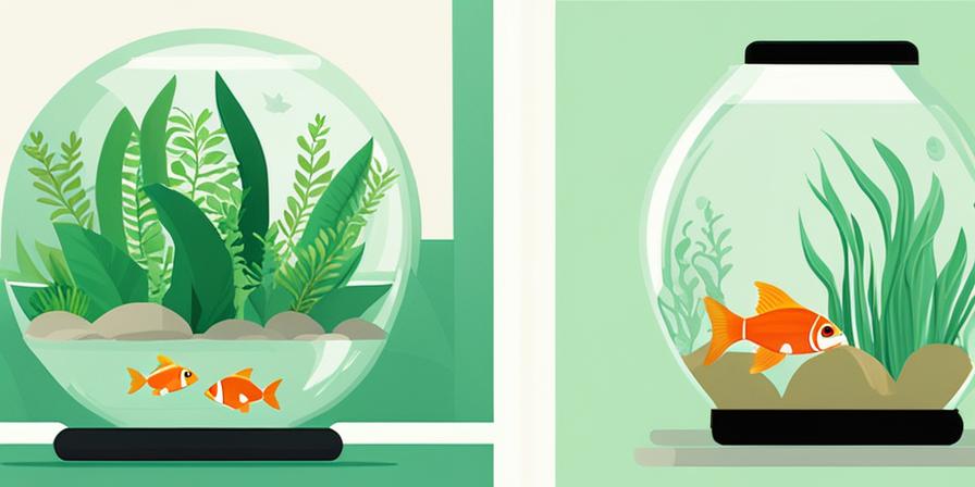Acuario con plantas verdes y peces vibrantes nadando