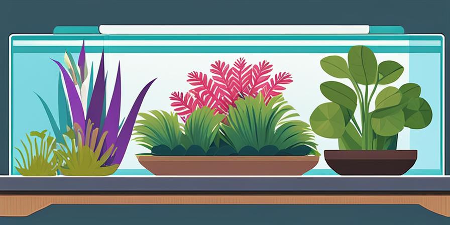 Acuario con plantas y vida acuática vibrante