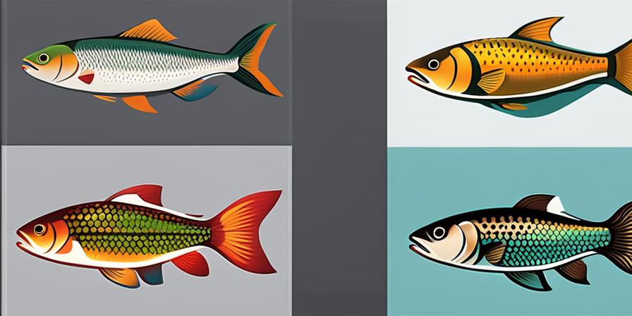Alimentos frescos y coloridos para peces