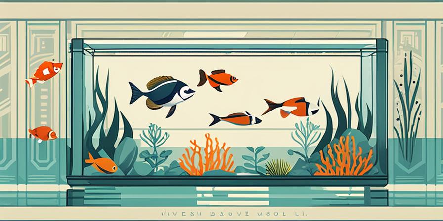 Acuario minimalista con peces felices