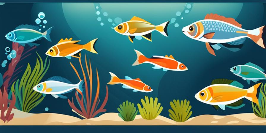 Acuario con peces variados nadando