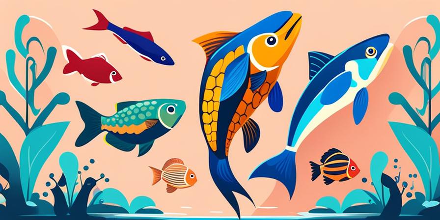 Acuario con peces de colores nadando en armonía