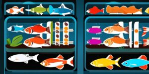 Alimentación programada para peces de colores en acuario