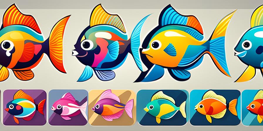 Acuario con peces brillantes y coloridos