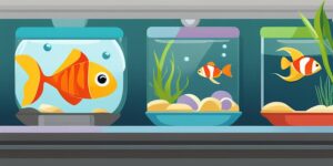 Acuario con peces de colores nadando alegremente