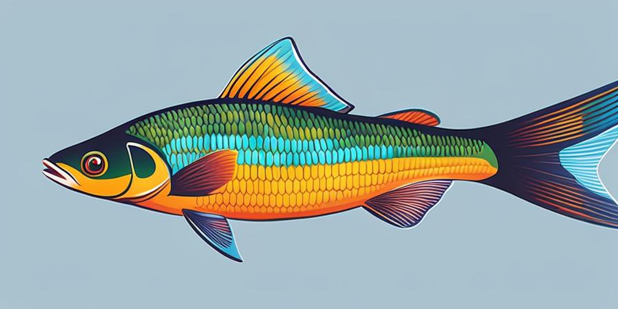 Peces coloridos nadando alrededor de alimentos frescos
