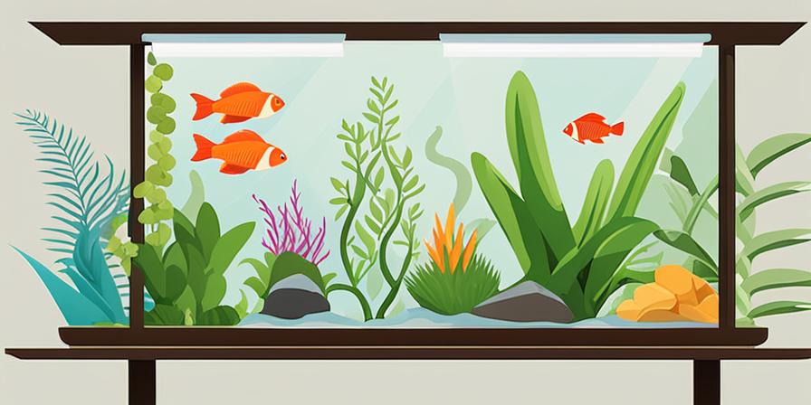 Acuario con peces coloridos y plantas exuberantes