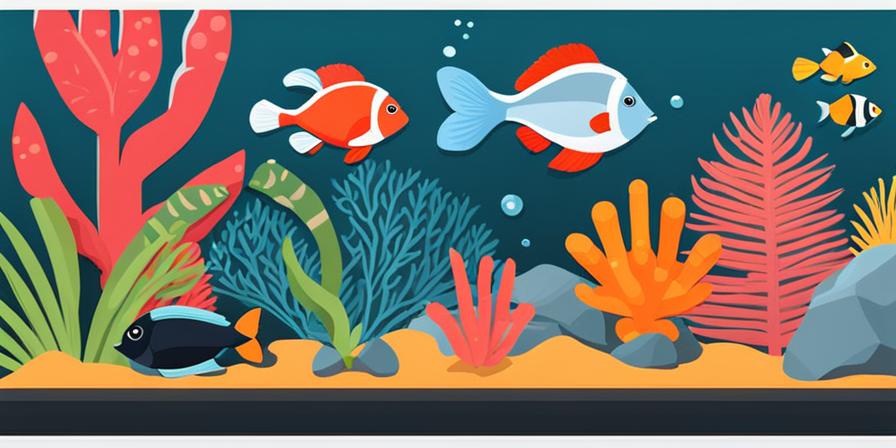 Tanque de peces tropicales con corales y peces de colores