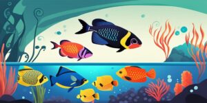 Acuario con peces de colores