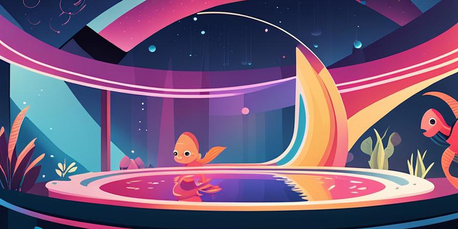 Un pez disco gigante nadando en un acuario
