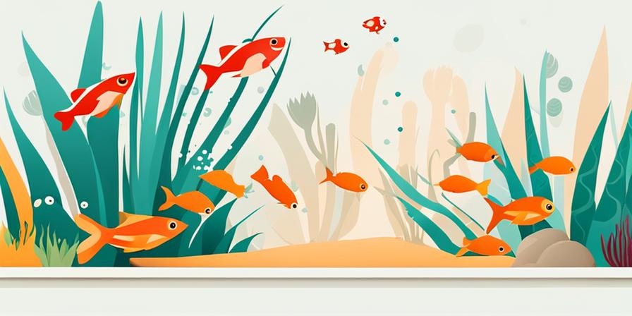 Acuario con peces de colores y plantas exóticas